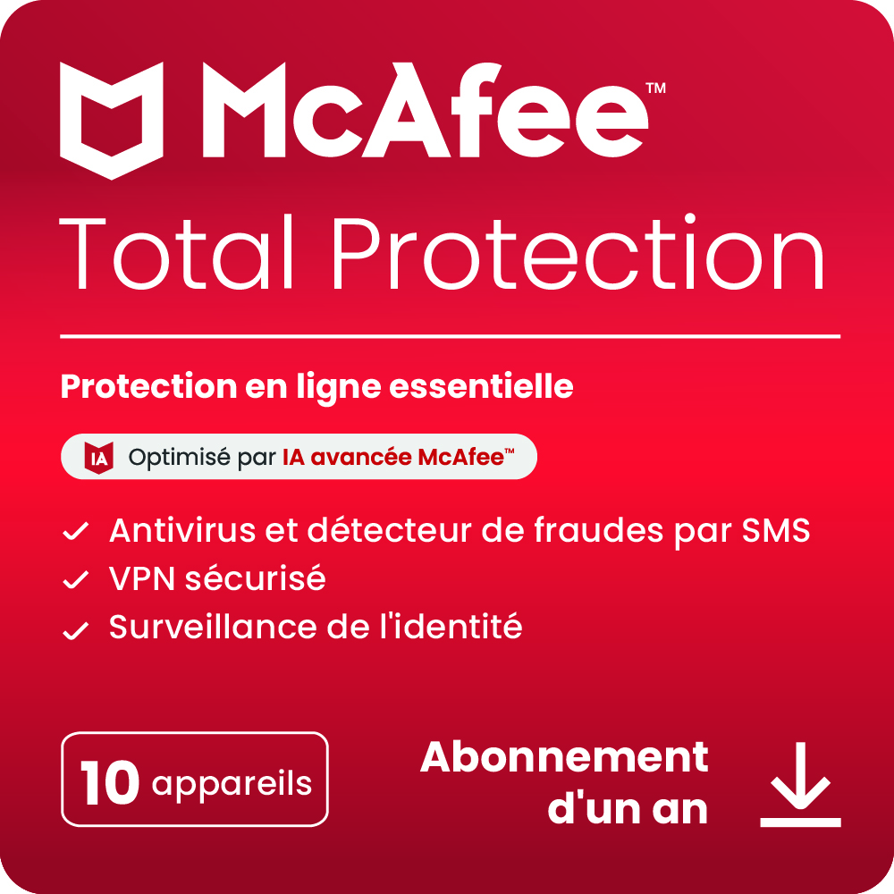 MCAFEE TOTAL PROTECTION 10 APPAREILS